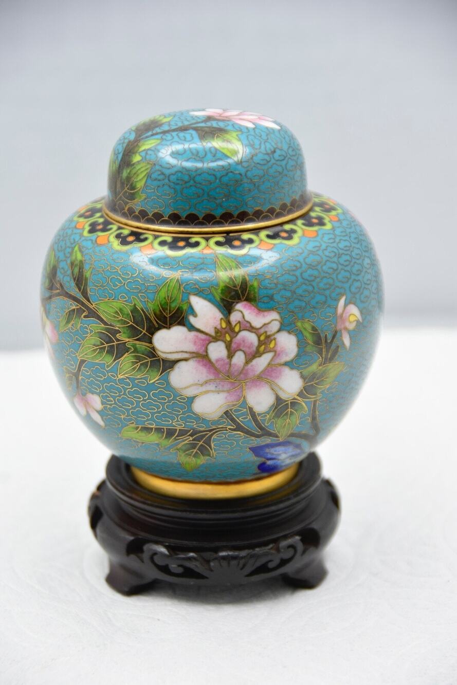 Chinese Cloisonné Enamel and Brass Ginger Jar